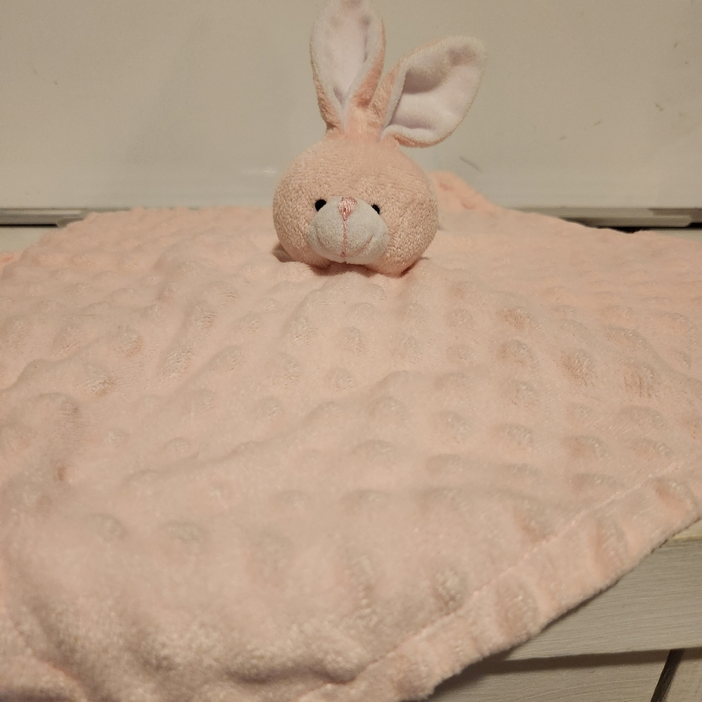Manhattan Kids baby pink bunny plush lovey.